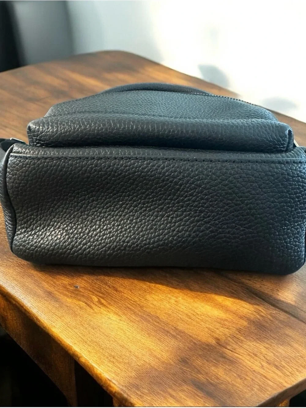 MK Michael Kors Erin Mini Convertible Black Pebbled Leather Backpack